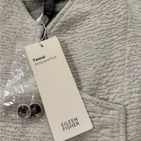 NWT Eileen Fisher Tencel Jacquard Wrap Coat Textured Knit Notch Collar Sz S/P - Picture 13 of 13